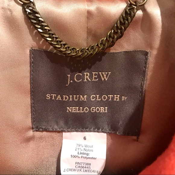 J. Crew Nello Gori Stadium Cloth Wool Belt Peacoat - Picture 2 of 6